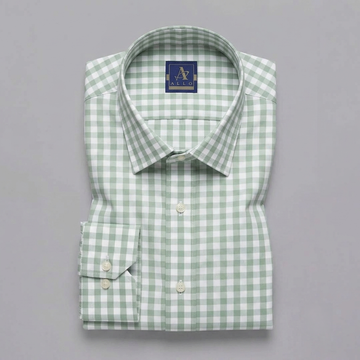 Olive Green Plaid Flannel Casual Shirt