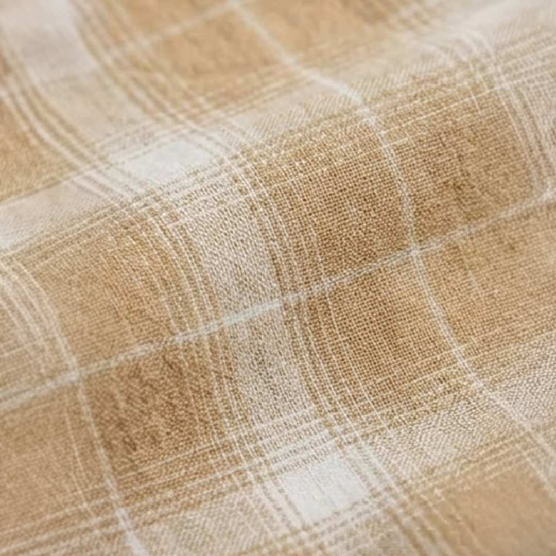 Ochre Yellow & White Grid Plaid Long-Sleeve Shirt
