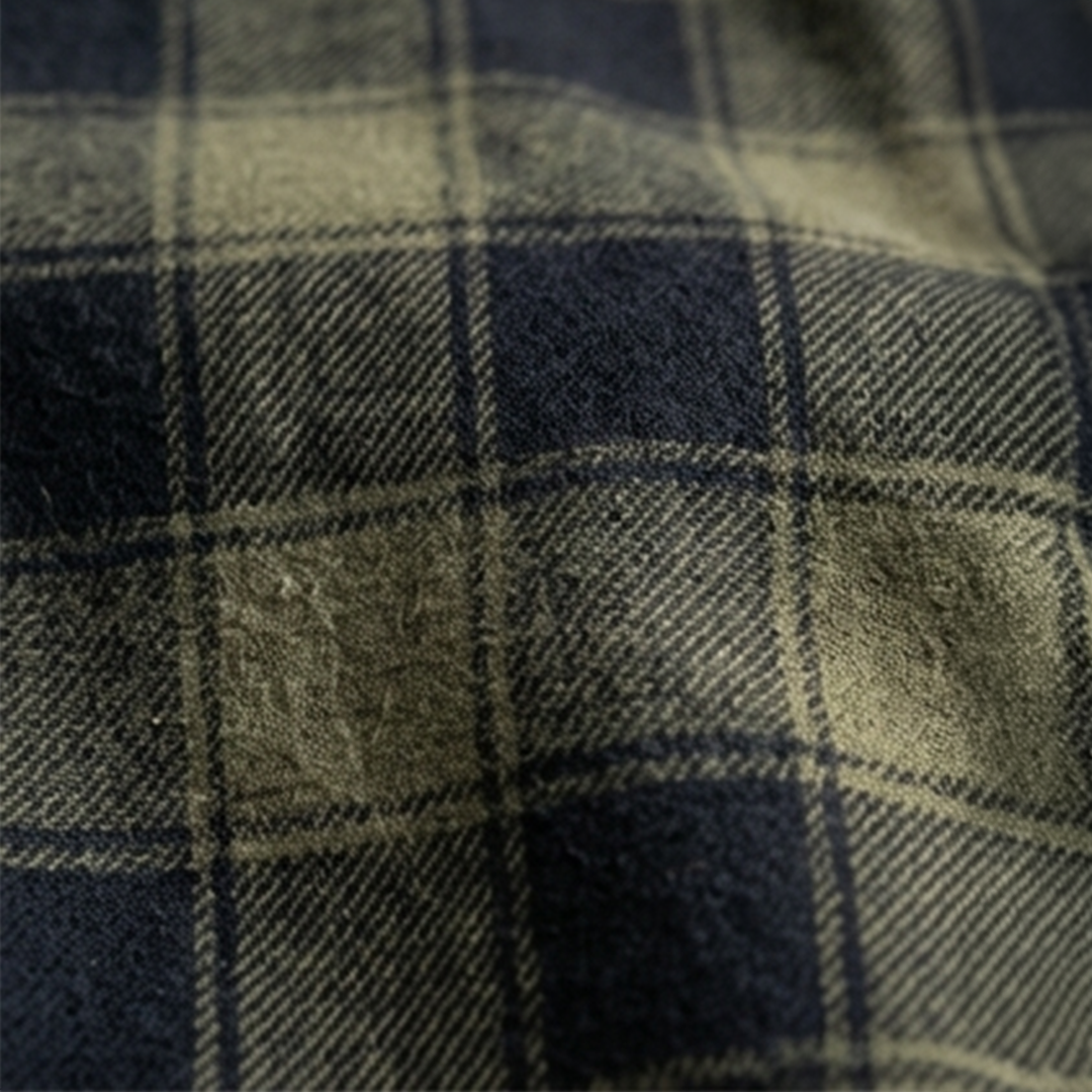 Olive Green & Black Buffalo Check Flannel Long-Sleeve Shirt